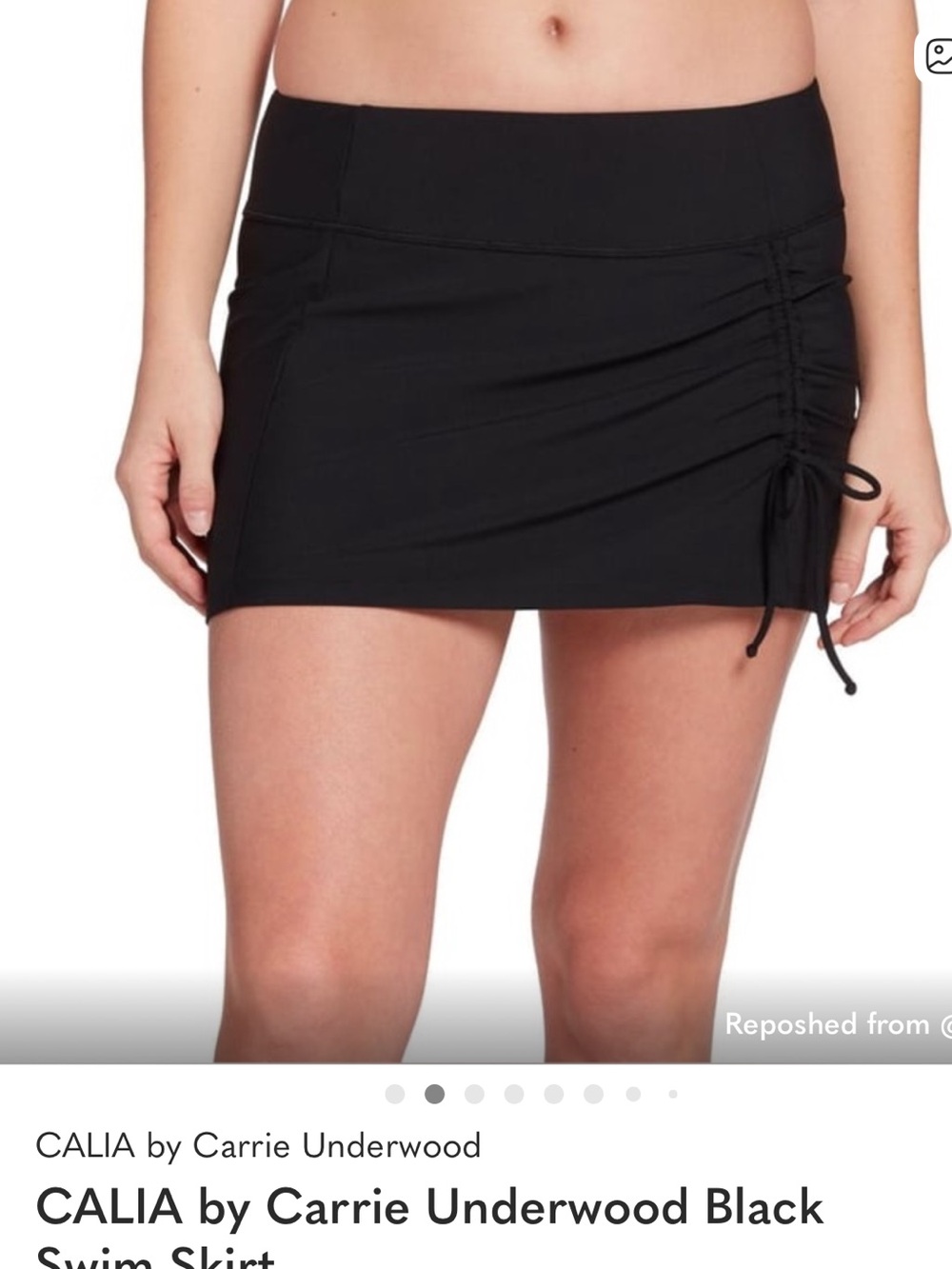 CALIA by Carrie Underwood Black Ruched Swim Skirt